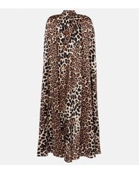 Rodarte - Leopard-Print Caped Silk Charmeuse Gown - Lyst