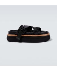 Sacai - Hybrid Belt Leather Platform Sandals - Lyst