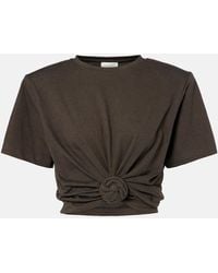 Magda Butrym - Gathered Cotton And Silk T-Shirt - Lyst
