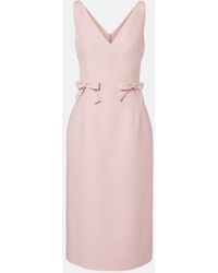 Valentino - Crepe Couture Bow-Detail Midi Dress - Lyst