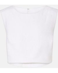 Posse - Martina Cropped Linen Top - Lyst