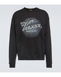 Versace - Printed Cotton Jersey Sweatshirt - Lyst