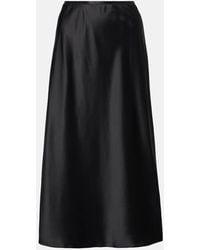 Max Mara - Carnet Silk Satin Midi Skirt - Lyst