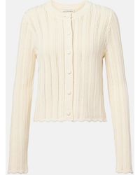 Altuzarra - Mariette Scalloped Pointelle Cotton Cardigan - Lyst