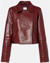 Dorothee Schumacher - Broken Shine Cropped Leather Jacket - Lyst