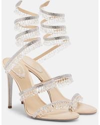Rene Caovilla - Chandelier Embellished Satin Sandals - Lyst