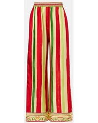 Dolce & Gabbana - High-Rise Striped Silk Palazzo Pants - Lyst