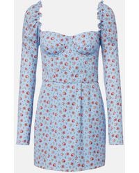 Dolce & Gabbana - Floral Silk-Blend Minidress - Lyst