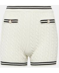 Alessandra Rich - Striped Cable-Knit Cotton Shorts - Lyst