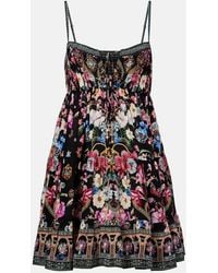 CAMILLA - Crystal-Embellished Silk Minidress - Lyst