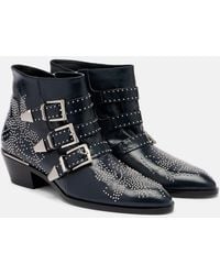 Chloé - Susanna Studded Leather Ankle Boots - Lyst