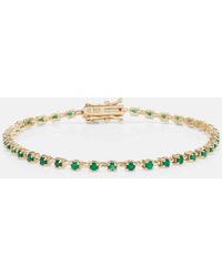 STONE AND STRAND - Emerald Ace 14kt Gold Tennis Bracelet With Emeralds - Lyst