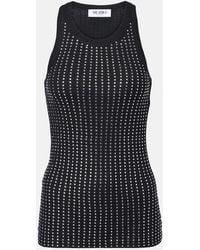 The Attico - Crystal-Embellished Ribbed-Knit Tank Top - Lyst