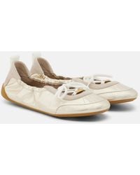 Chloé - Kick Metallic Leather Flats - Lyst