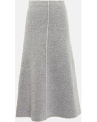 JOSEPH Double Face Wool-blend Midi Skirt - Gray