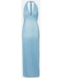 Oséree - Lumiere Halterneck Maxi Dress - Lyst