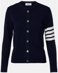 Thom Browne - 4-Bar Intarsia Virgin Wool Cardigan - Lyst