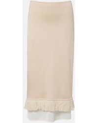 Bottega Veneta - Layered Knitted Silk Midi Skirt - Lyst