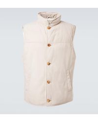 Brunello Cucinelli - Suede Down Vest - Lyst