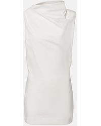 KHAITE - Astor Draped Cotton Poplin Minidress - Lyst