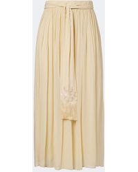 Zimmermann - Valiant Belted Pleated Midi Skirt - Lyst