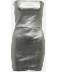 Stouls - Amina Strapless Leather Minidress - Lyst