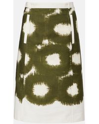 Prada - Tie-Dye Cotton Canvas Midi Skirt - Lyst