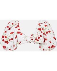 Adriana Degreas - Printed Cotton Bandeau Top - Lyst