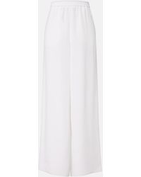 Max Mara - Silk Crepe De Chine Wide-Leg Pants - Lyst