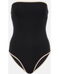 TOTEME - Stripe Edge Strapless Swimsuit - Lyst