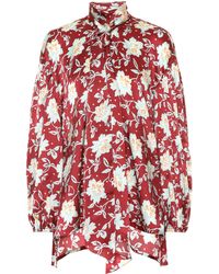 Chloé Blusa de seda floral - Rojo