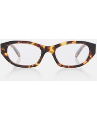 Miu Miu - Logo Oval Glasses - Lyst