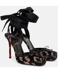Christian Louboutin - Cassia 100 Velvet And Lame Pumps - Lyst