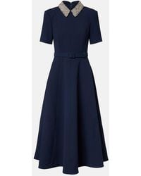Rebecca Vallance - Xena Embellished Crepe Midi Dress - Lyst