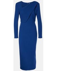 Roland Mouret - Wool Crepe Midi Dress - Lyst