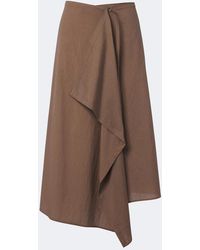 Brunello Cucinelli - Draped Cotton-Blend Wrap Skirt - Lyst