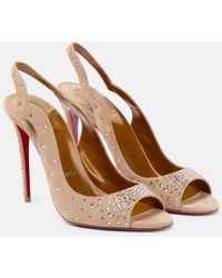 Christian Louboutin - Nudes Degrachick Suede Sandals - Lyst