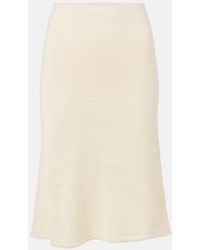 The Row - Falda Midi Jesto De Punto En Mezcla De Seda - Lyst