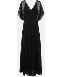 Max Mara - Vestido De Fiesta De Seda Drapeado - Lyst