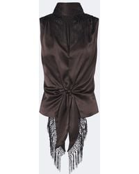 SIR. - Lula Fringed Scarf-Detail Silk Top - Lyst