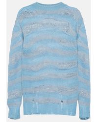 Acne Studios - Pullover distressed a righe - Lyst