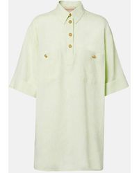 Valentino - Oversized Linen Polo Shirt - Lyst