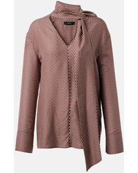 JOSEPH - Scarf-Detail Printed Silk Blouse - Lyst