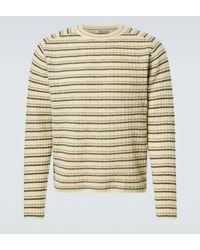 AURALEE - Striped Wool And Cashmere Sweater - Lyst