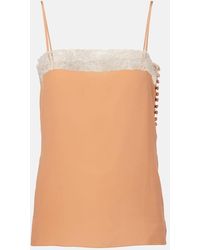 Chloé - Top Aus Seide Mit Spitze - Lyst