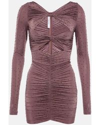 Alex Perry - Embellished Cutout Ruched Minidress - Lyst