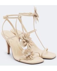 Zimmermann - Belara Floral-Applique Leather Sandals - Lyst