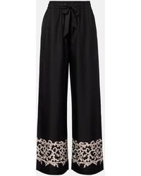 Rebecca Vallance - Sundia Silk Wide-Leg Pants - Lyst