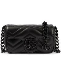 Gucci GG Marmont Mini Leather Belt Bag - Black