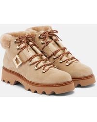 Roger Vivier - Viv' Rangers Suede Lace-Up Boots - Lyst